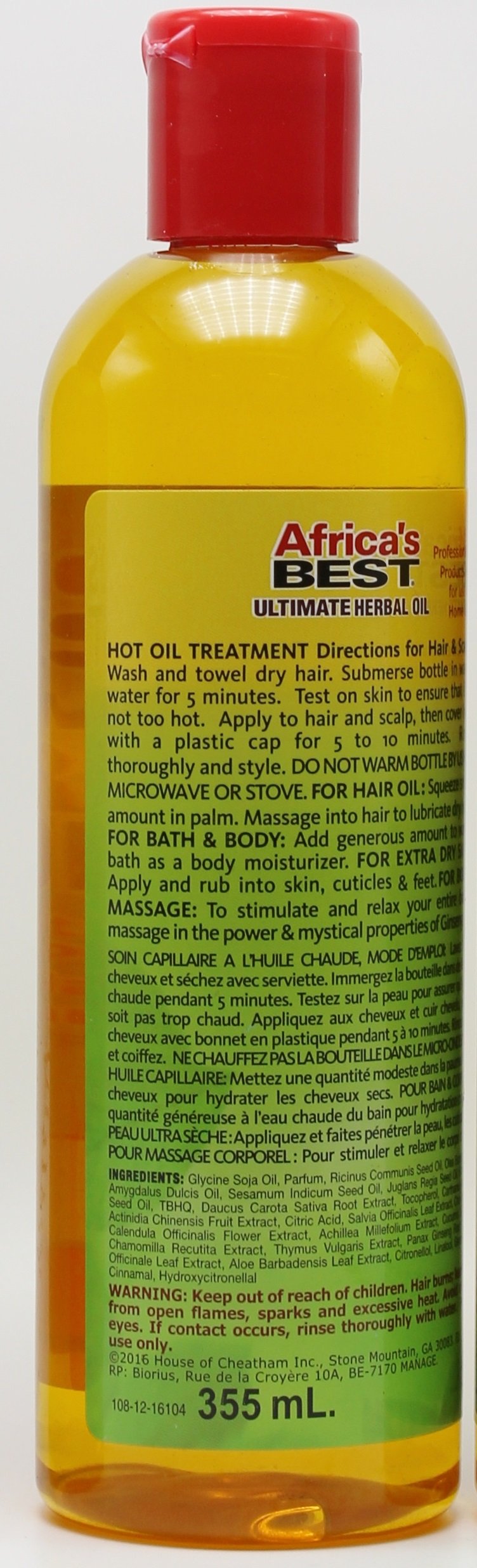 Africa's Best Herbal Oil 12 Oz. 12 Fl Oz (Pack of 1) - BeesActive Australia