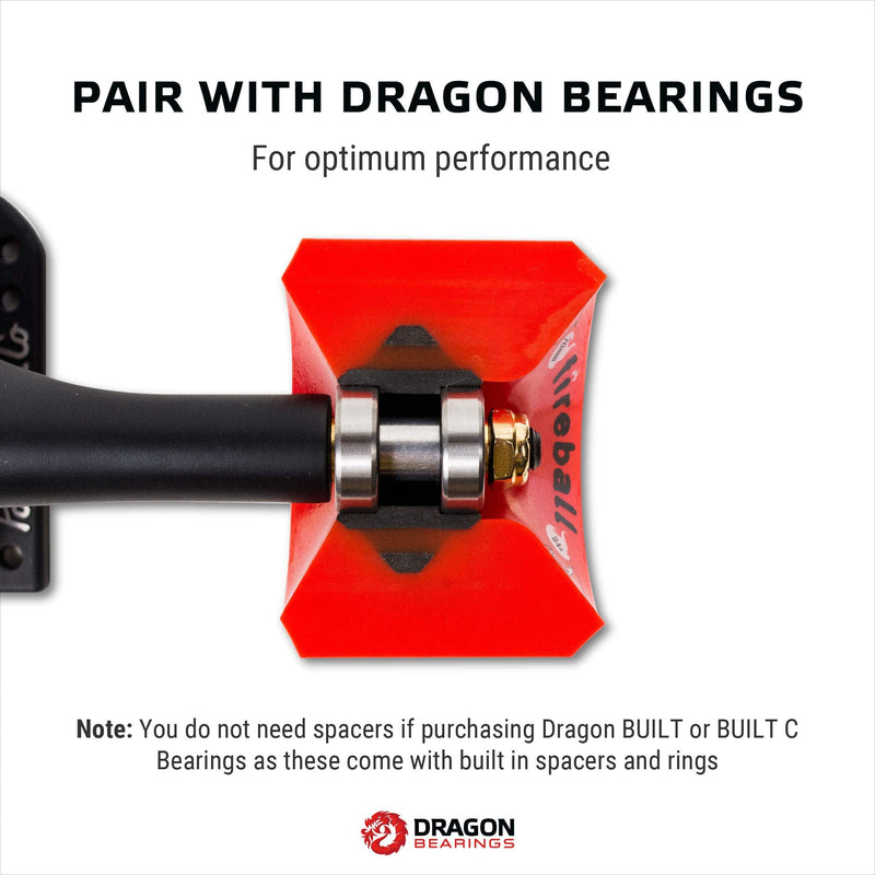 Fireball Dragon Precision Aluminum Spacers and Washers Set for Skateboards and Longboards Black - BeesActive Australia