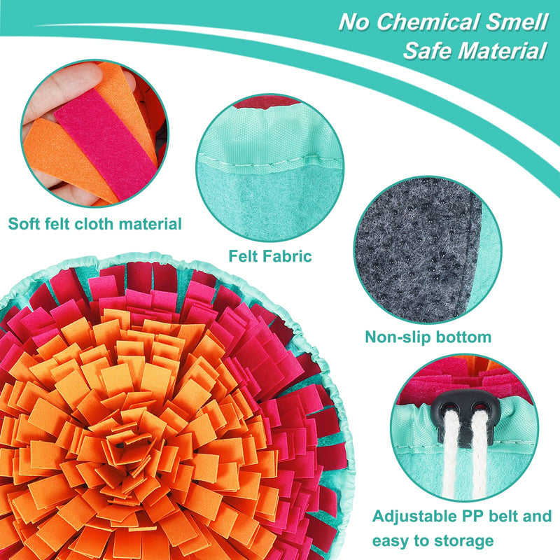 Vivifying Snuffle Mat for Dogs, Interactive Sniff Mat for Dogs Slow Feeding and Treats Mind Game, Dog Digging Toys Encourages Natural Foraging Skills and Mental Stimulation Orange+Red - BeesActive Australia