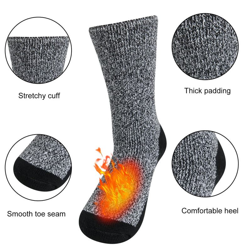 Thermal Socks for Men, Thick Warm Cold Weather Heated Socks for Winter P-concrete Grey (2 Pairs) - BeesActive Australia