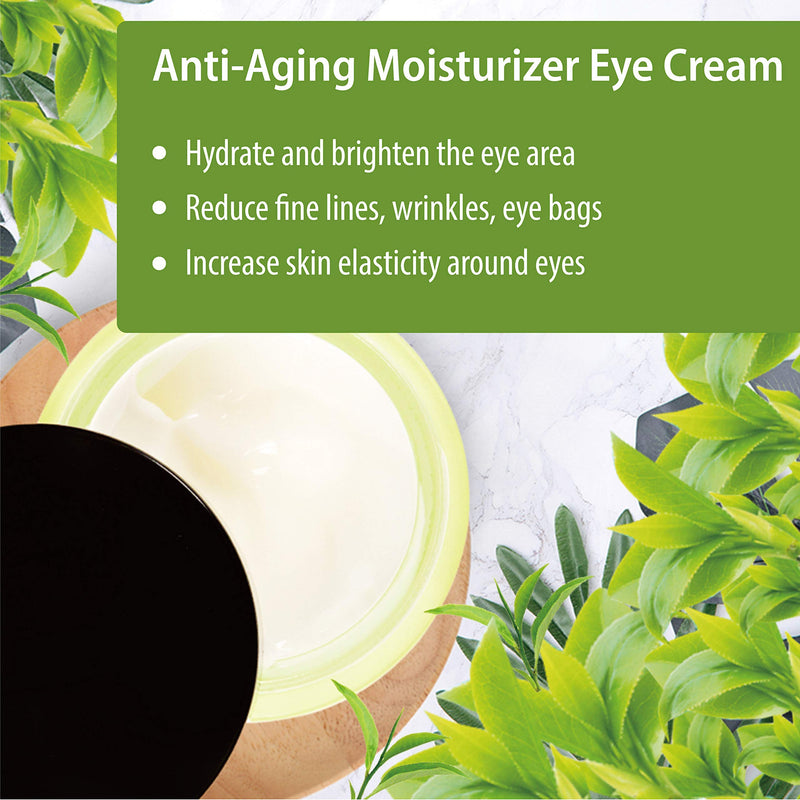 Hebepe Green Tea Matcha Eye Cream, with Hyaluronic Acid, Collagen, Vitamin C, E, B5, Cacao Extract, Diminish Dark Circles, Puffiness, Fine Lines, and Wrinkles - BeesActive Australia