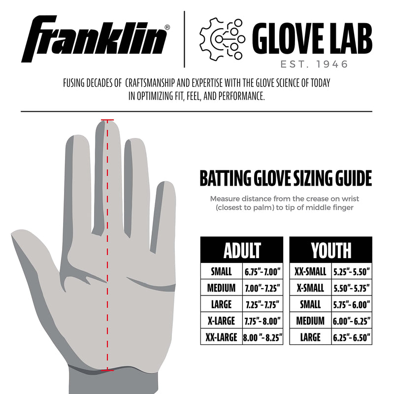 Franklin Sports MLB Shok-Sorb X Baseball Batting Gloves Adult Medium White/White - BeesActive Australia