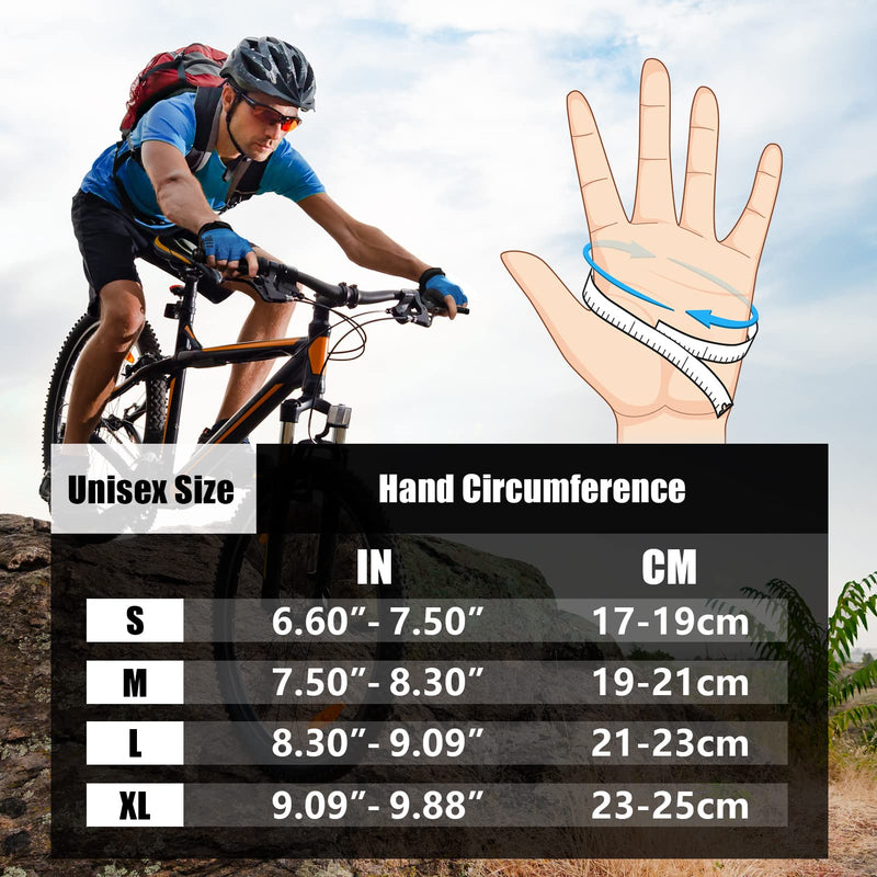 COFIT Half Finger Cycling Gloves, Breathable and Anti-Slip Bicycle Gloves Unisex with Shock Absorbing Pads for Summer BMX MTB Riding, Road Racing and Workout Blue Small - BeesActive Australia