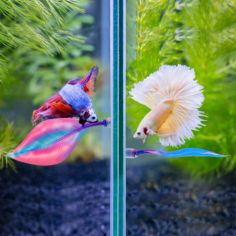 WILLBOND 2 Pieces Silicone Betta Bed Leaf Hammock for Betta Fish, Betta Fish Bed, Practical Resting Spot, No BPA, Comfortable and Safe Blue, Pink - BeesActive Australia
