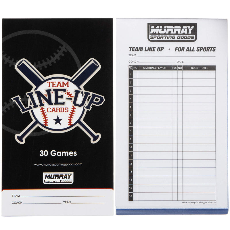 Murray Sporting Goods Baseball/Softball Lineup Cards - 30 Games with 16 Player Lineup - BeesActive Australia