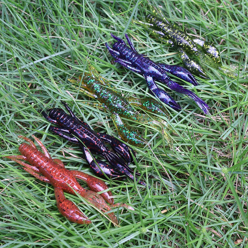 [AUSTRALIA] - XFISHMAN Crawfish-Lures-Bass-Fishing-Jig-Trailers-Soft Plastic 25/30 pk Shrimp Creature Crawdad Baits Kit 2 Huge Pinchers 3-4in Swing Hands Craw 3.25 in 30pk 