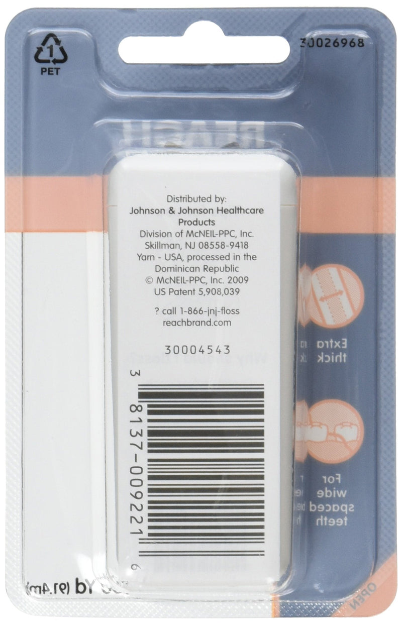 Reach Dentotape Waxed Dental Floss with Extra Wide Cleaning Surface for Large Spaces Between Teeth, Unflavored, 100 Yards, (Pack of 6) 1 count (Pack of 6) Dentotape Extra Wide Waxed Tape - BeesActive Australia