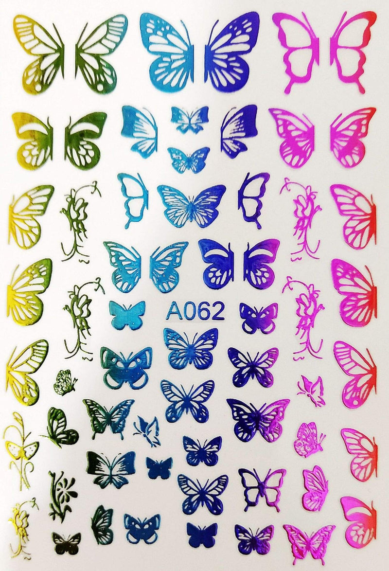 4Sheets Butterfly Nail Art Stickers Decals Butterfly Shapes Nail Art Decoration - BeesActive Australia