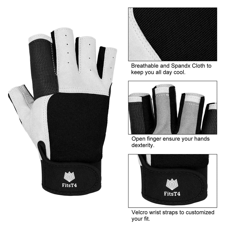 FitsT4 Sailing Gloves 3/4 Finger and Grip Great for Sailing, Yachting, Paddling, Kayaking, Fishing, Dinghying Water Sports for Men and Women black Medium - BeesActive Australia