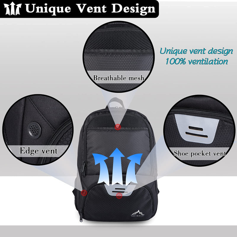 Himal Outdoors Soccer Bag-Backpack for Soccer,Backpack for Football & Volleyball & Handball,Sports Bag with Separate Cleat and Ball Holder black - BeesActive Australia