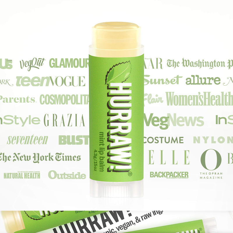Hurraw! Mint Lip Balm, 3 Pack: Organic, Certified Vegan, Cruelty and Gluten Free. Non-GMO, 100% Natural Ingredients. Bee, Shea, Soy and Palm Free. Made in USA - BeesActive Australia