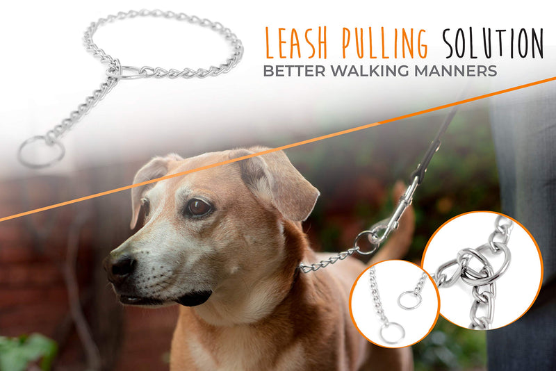 Mighty Paw Slip Collar. Premium Stainless Steel Choke Collar. Strong, Durable, Weather Proof, Tarnish Resistant Metal Chain. No Pull Dog Training Collar. 18" - BeesActive Australia