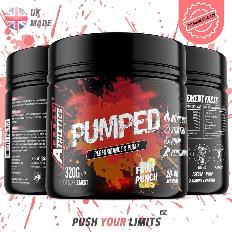 Pumped 'Fruit Punch' Pump Pre Workout by Freak Athletics - Non Stim Pre Workout Powder Stimulant & Caffeine Free Pre Workout - BeesActive Australia