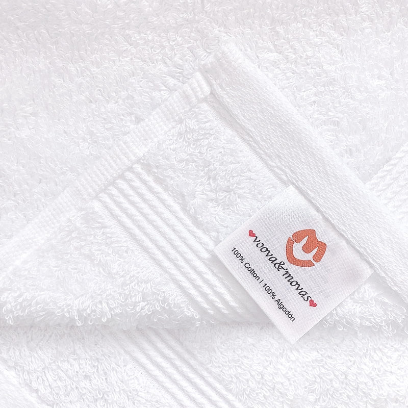 VOOVA & MOVAS White Washcloths 4 Pack(13X13 Inches 650GSM) Washcloths - 4PC - BeesActive Australia