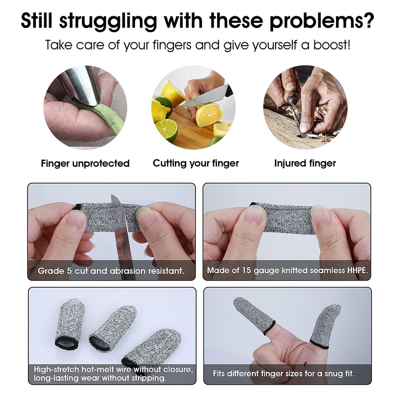 Molain Finger Cots Cut Resistant Protection, 10 Pieces Reusable Finger Thumb for Work,Kitchen,Garden,Sculpture - BeesActive Australia