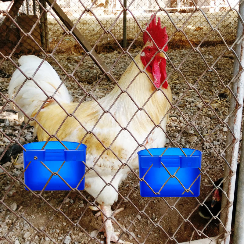 30 Pcs Cage Cups Bird Feeders Chicken Water Feeder Bunny Food Bowl Plastic Seed Bowl Hanging Chicken Feeding Watering Dish Feeders, Bird Cage Feeding Cups for Parrot Parakeet Pet Poultry Pigeon, Blue - BeesActive Australia