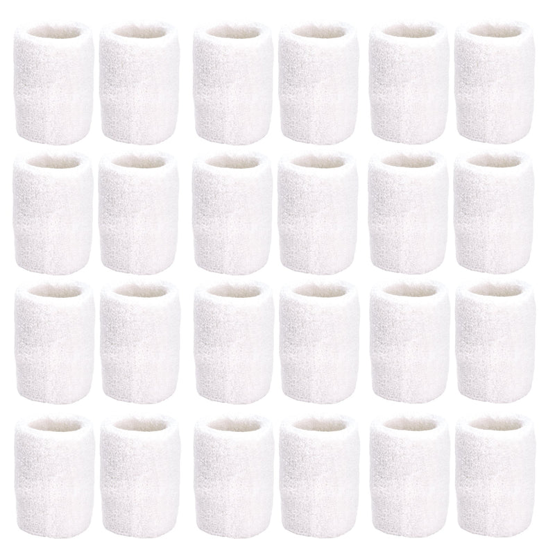 Unique Sports Athletic Performance Team Pack of 24 Wristbands (12 pair), White - BeesActive Australia