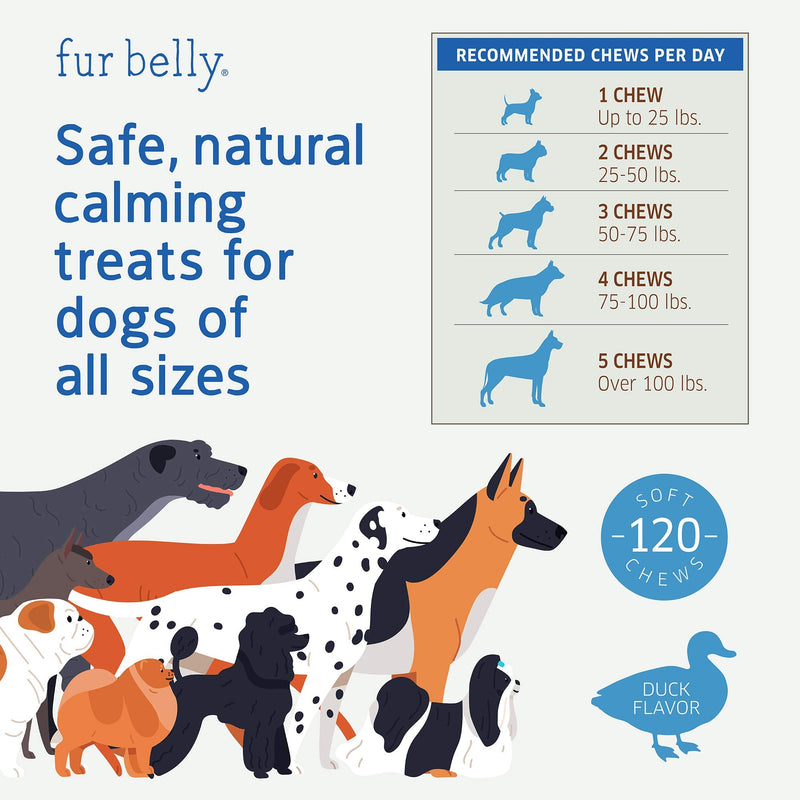 Calming Chews for Dogs - Dog Calming Chews - Anxiety Relief Treats - Natural Dog Anxiety Relief - Separation, Stress, Barking, Thunderstorms, Lightning - Dog Anxiety Chews - 120 Calming Dog Treats Duck - BeesActive Australia