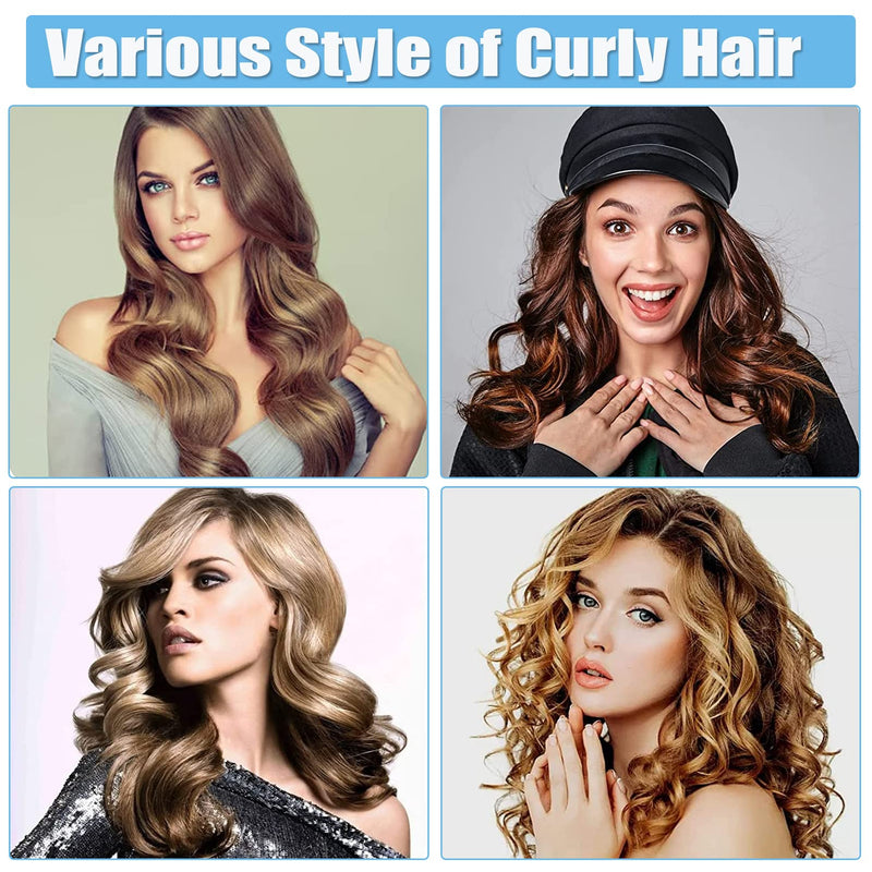 Heatless Curling Rod Headband,No Heat Wave Hair Curlers,Overnight Silk Hair Roller Lazy Curls DIY Hair Styling Tool (Blue) Blue - BeesActive Australia