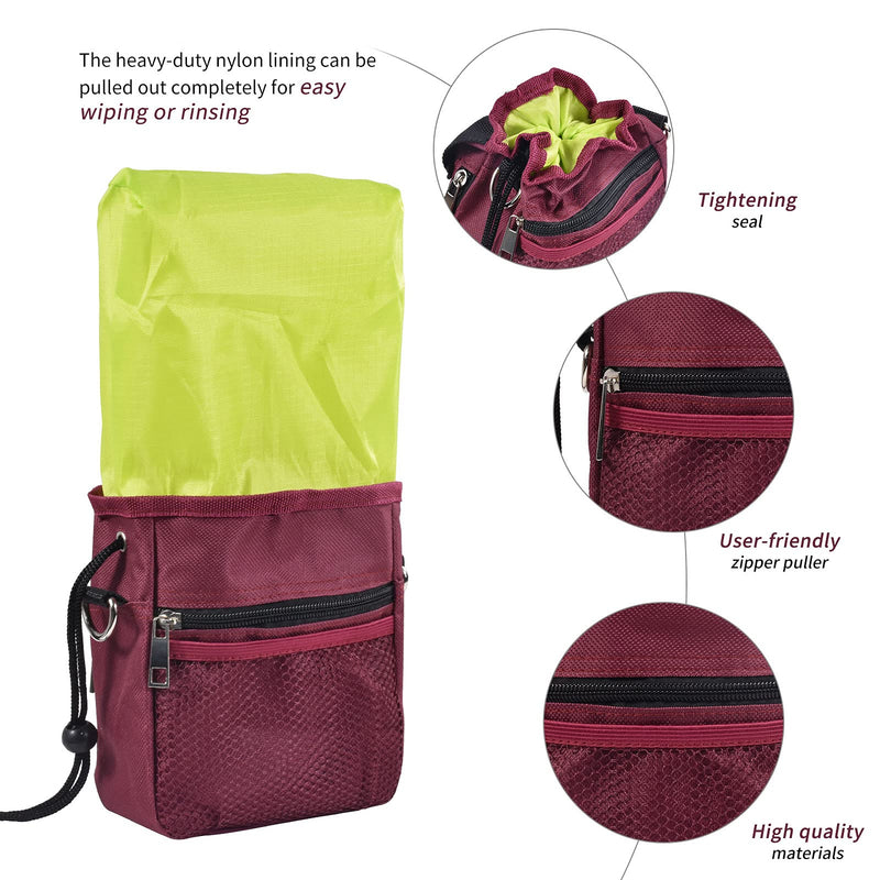 AOKLANT Dog Treat Pouch,Dog Training Pouch Bag with Waist Shoulder Strap,3 Ways to Wear,Easily Carries Pet Toys,Kibble, Treats,Personal Effects Red - BeesActive Australia