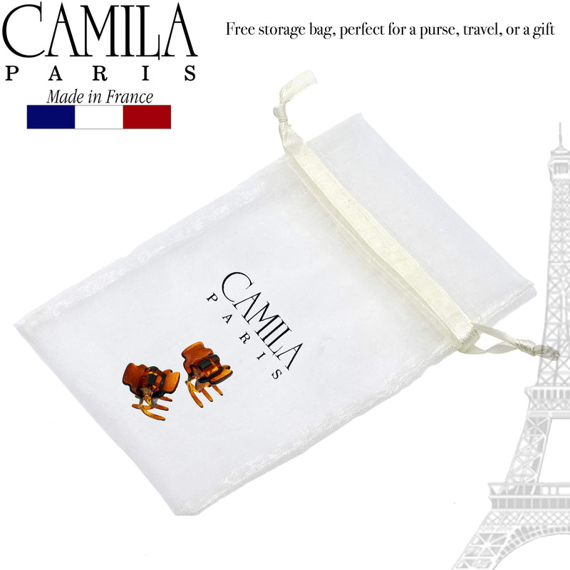 Camila Paris CP69/2 French Hair Clip for Women, Small, Girls Hair Claw Clips Jaw Fashion Durable and Styling Hair Accessories for Women, Strong Hold No Slip Grip, Made in France 1" Tortoise Shell - BeesActive Australia