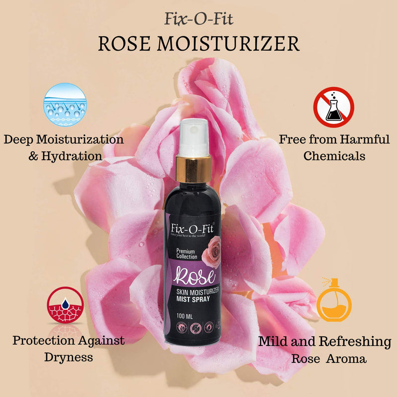Fix-O-Fit Rose Moisturizer, Premium Collection, Sulphate free, Paraben free, Alcohol free and Silicone free, 3.38 Fl oz (100ml) - BeesActive Australia