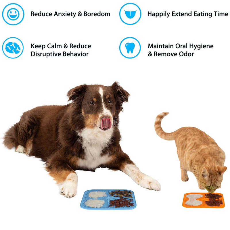 KILIN Dog Lick Pad,Boredom & Anxiety Reducer,Snuffle Mat for Dogs,Dog Puzzle Toys,Dog Food Mat with Suction Cups,Alternative to Slow Feeder Dog Bowls,Calming Mat for Bathing,Grooming,and Nail Trimming Small Blue - BeesActive Australia