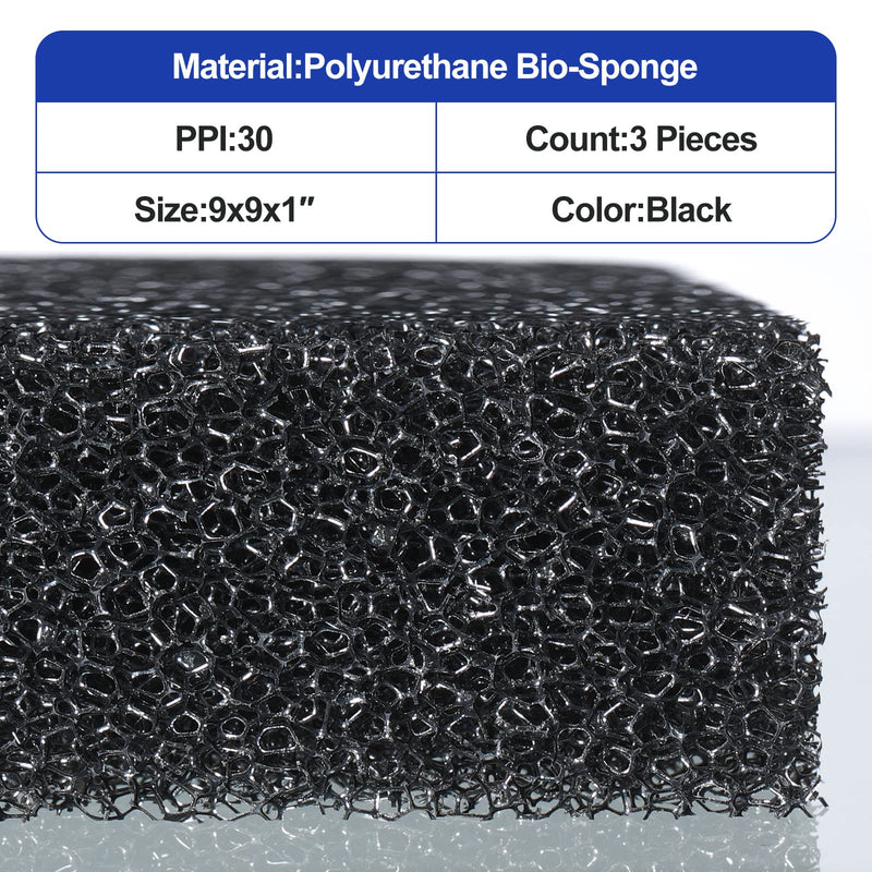 3 Pieces Aquarium Sponge Filter Bio Sponge Filter Pad Cut to Fit Foam for Aquarium Fish Tank Open Cell Foam Sheet Filter Foam Sponges - BeesActive Australia