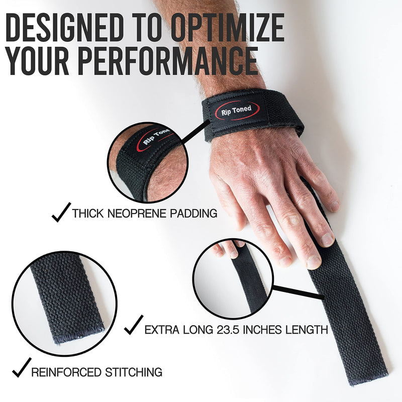 Rip Toned Lifting Straps for Weightlifting –Pair of 23 In. Cotton Weight Lifting Wrist Straps for Men & Women with Neoprene Padding – Lifting Wrist Wraps for Deadlift, Powerlifting & Strength Training - BeesActive Australia