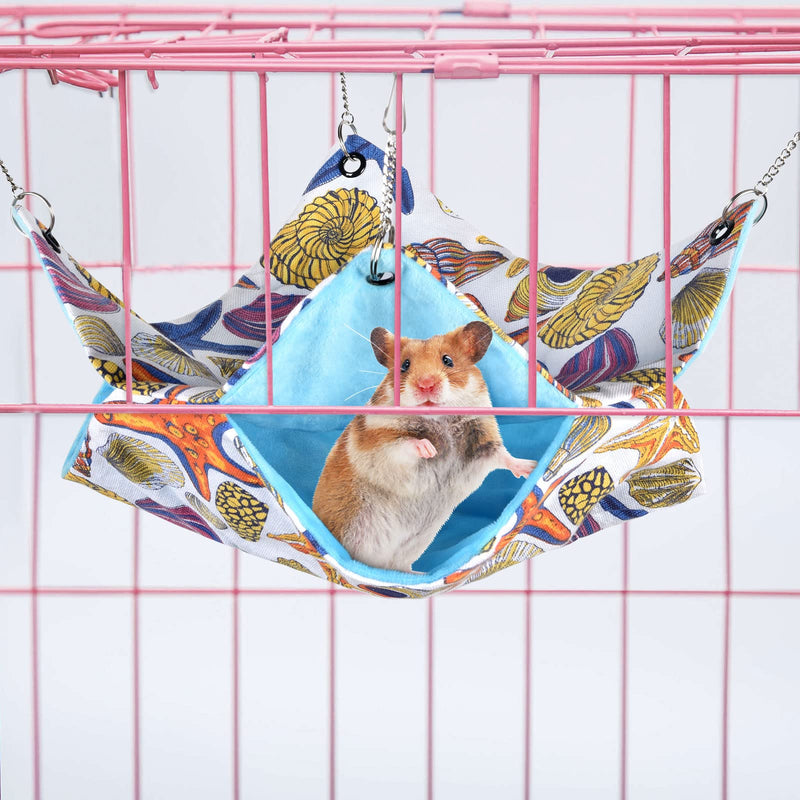 Petmolico Hamster Cage Hammock, Two Tier Small Aniaml Swinging Bunkbed Hideout Nap Sack Pet Cage Accessories for Sugar Glider Squirrel Guinea Pigs Rat Ferret Starfish - BeesActive Australia