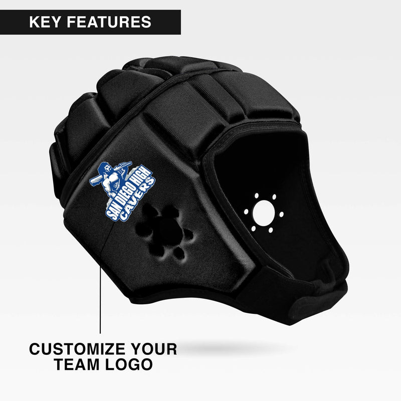 EliteTek Soft Padded Helmet Headgear Protection: 7on7 Tournaments, Flag Football, Team Sports, Training, Rugby, Lacrosse, Soccer, Practice & Epilepsy FITS Youth & Adult! (Black, Small) - BeesActive Australia