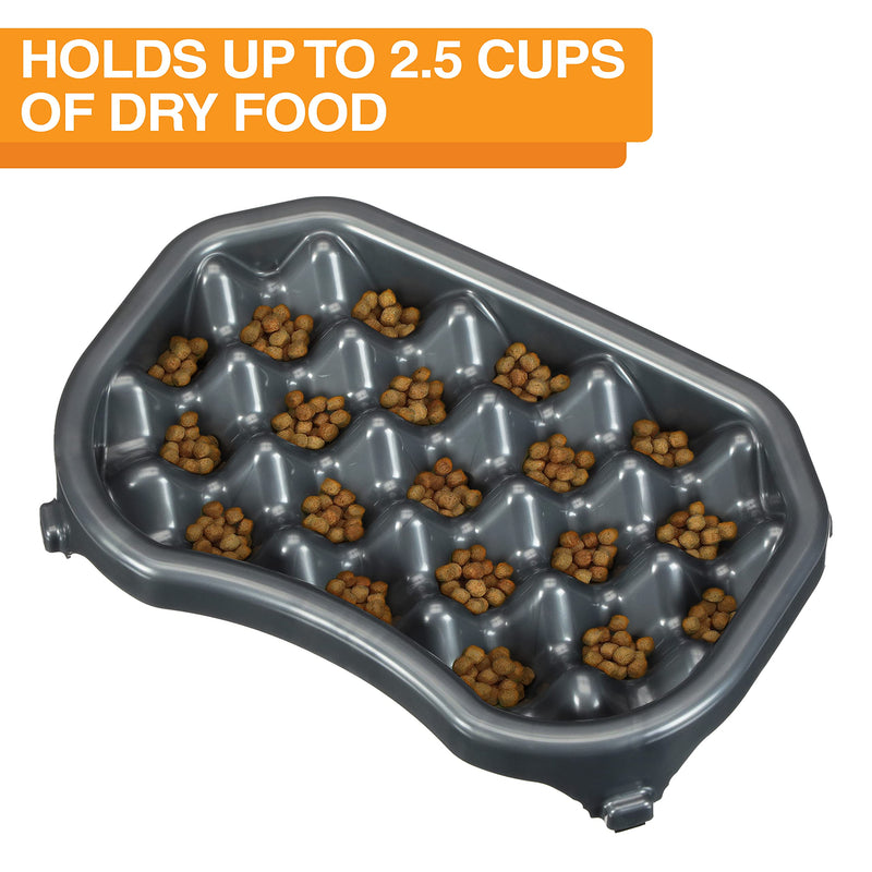 Neater Pet Brands - Neater Slow Feeder - Fun, Healthy, Stress Free Dog Bowl Helps Stop Bloat Prevents Obesity Improves Digestion (2.5 Cup, 6 Cup, Double Diner/w Water Bowl) Gunmetal 2.5 Cup Food - BeesActive Australia
