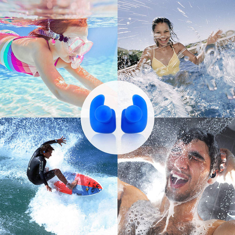 Jionchery Swimming Ear Plugs, 4 Pairs Waterproof Reusable Silicone Ear Plugs, Swimming Ear Plugs for Adults Kids, for Swimmers Showering Bathing Surfing and Other Water Sports … Blue+pink - BeesActive Australia