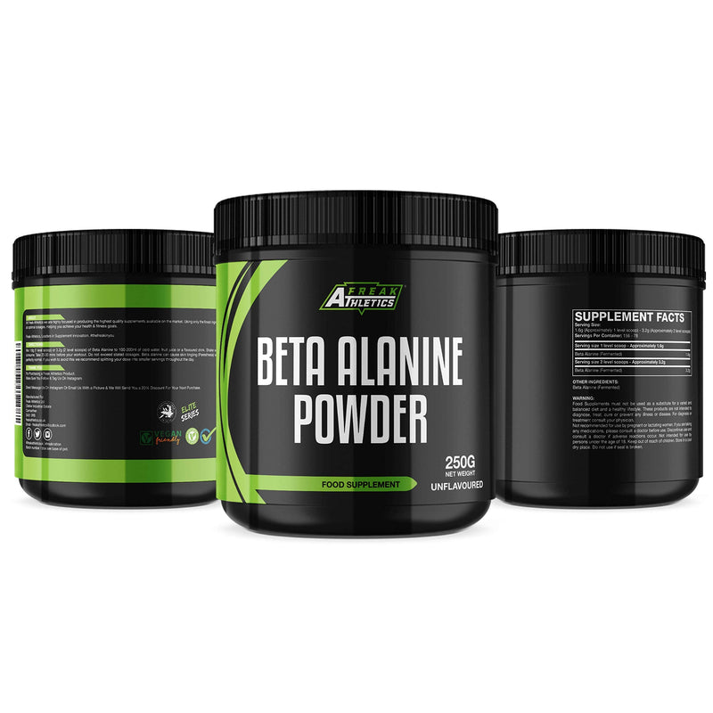 Beta Alanine Powder 250g by Freak Athletics - Premium Beta Alanine Supplement for Strength & Endurance - Suitable for Men & Women - UK Made - BeesActive Australia