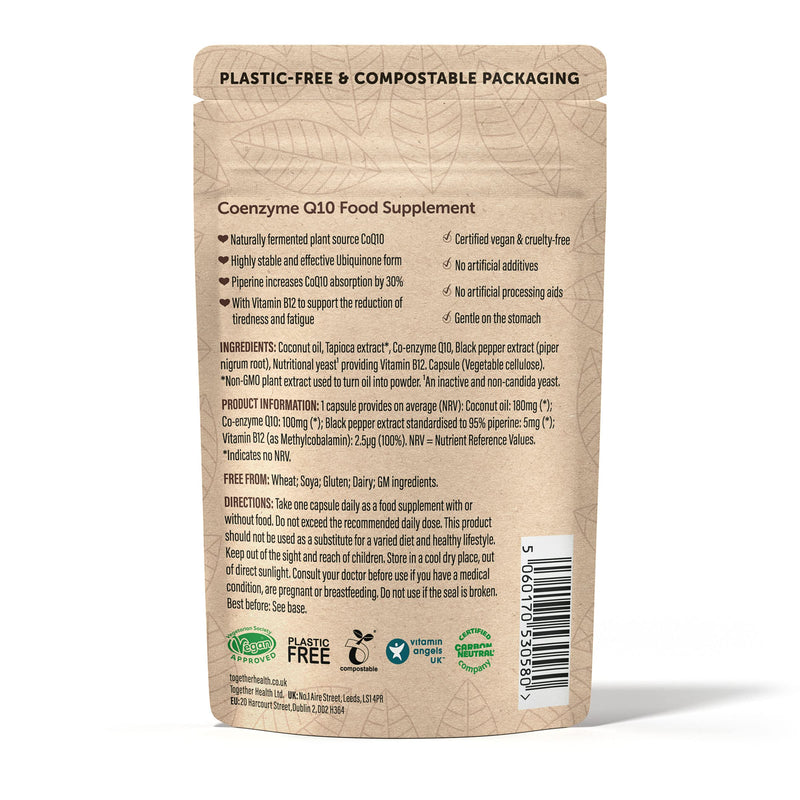 Coenzyme Q10 � Together Health � Ubiquinone CoQ10 � Naturally Fermented 95% Piperine � Vegan Friendly � Made in The UK � 30 Vegecaps - BeesActive Australia