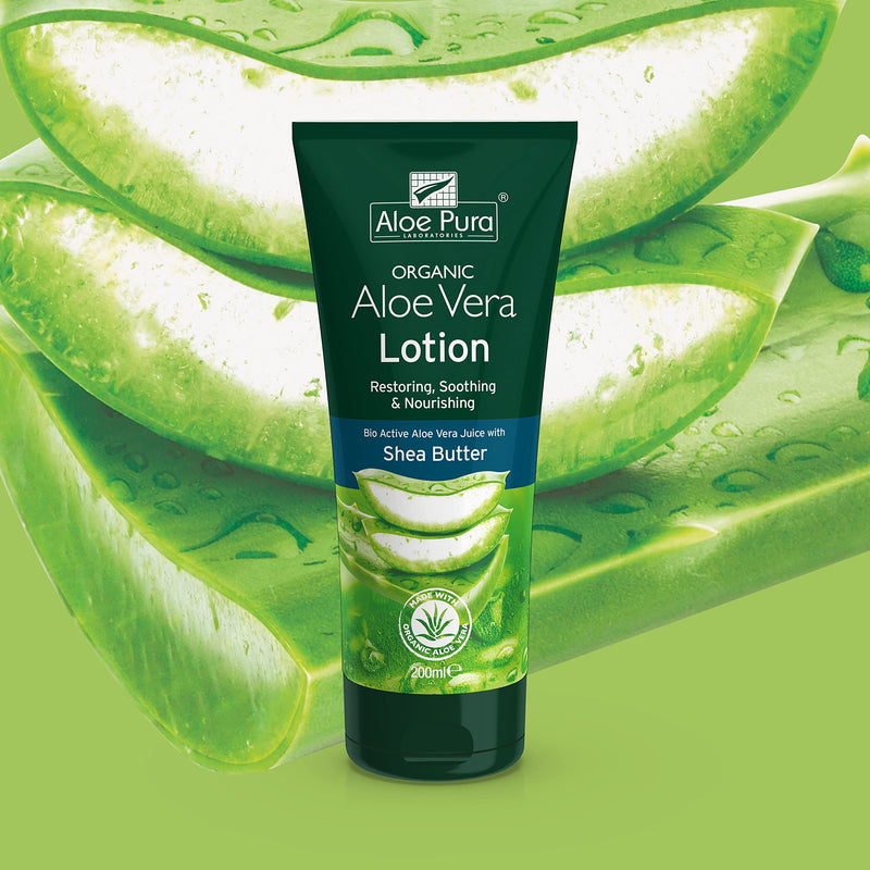 Organic Aloe Vera Lotion , Natural , Vegetarian , Cruelty Free , Paraben & SLS Free , Soothing , Moisturising , 200ml, Aloe Pura - BeesActive Australia
