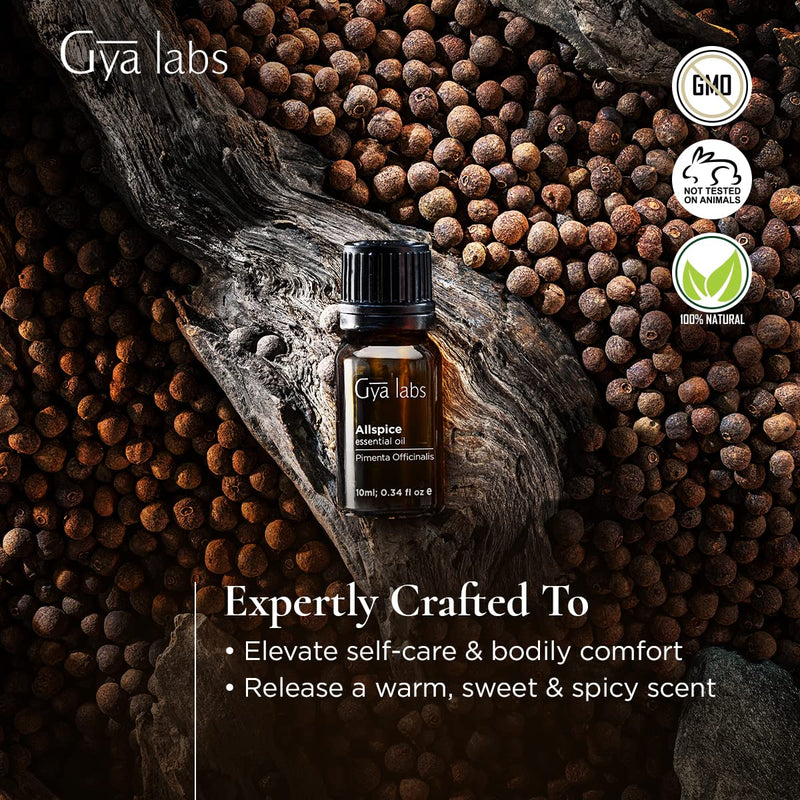 Gya Labs Allspice Essential Oil (10ml) - Sweet, Spicy & Comforting Scent All Spice 0.34 Fl Oz (Pack of 1) - BeesActive Australia