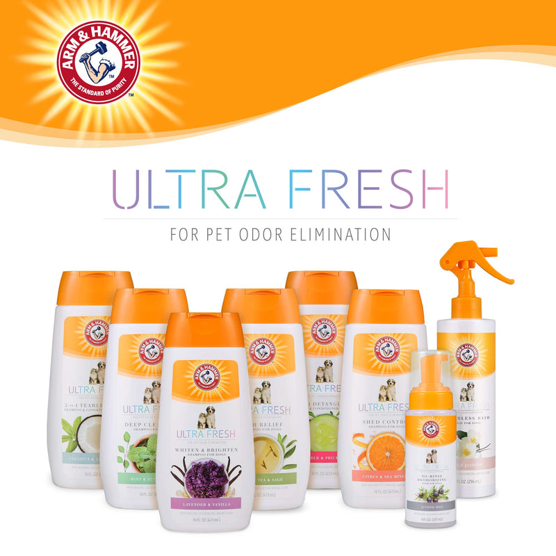Arm & Hammer Ultra Fresh No Rinse Deodorizing Foam for Dogs, Juniper Mist, 8 Oz | Waterless Dog Shampoo | Baking Soda Neutralizes Bad Odors for an Advanced Clean No-Rinse Deodorizing Foam for Dogs - BeesActive Australia