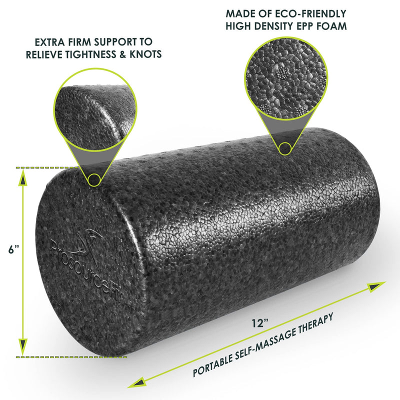 ProsourceFit High Density Speckled Black Foam Rollers 12x6 - BeesActive Australia