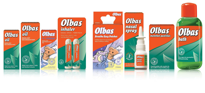 Olbas Nasal Inhaler pack of 2 - Nasal stick - relief from catarrh, colds and blocked sinuses Multicolour - BeesActive Australia