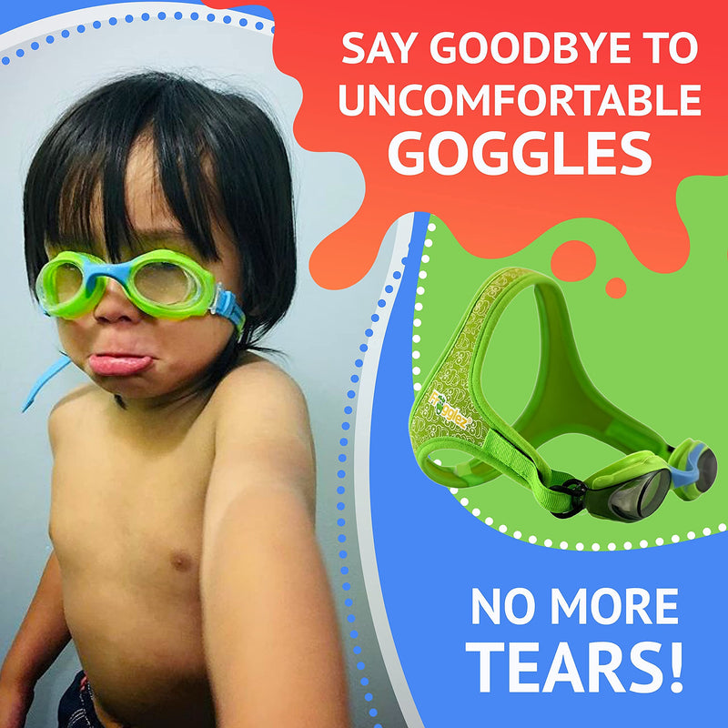 Frogglez Kids Swim Goggles & After-Swim Care Kit by Burrows Best Bundle - Pain-Free Strap, Anti-Fog | Vegan & Kid-Safe - BeesActive Australia