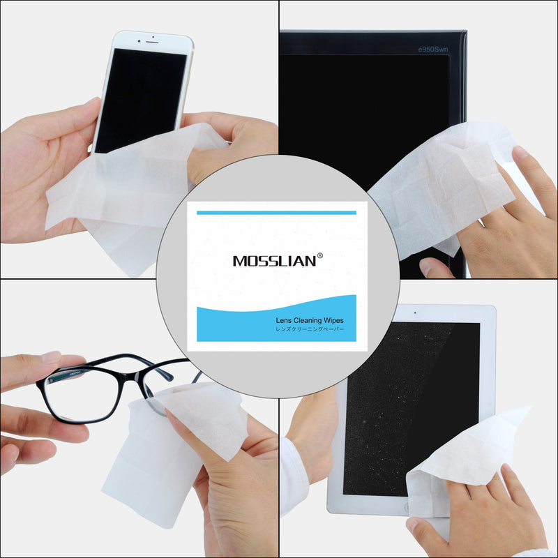 Pre-Moistened Screen Wipes MOSSLIAN Lens Wipes for Glasses, Smartphone, iPhone, Screens and Other Delicate Surfaces (Blue) Blue - BeesActive Australia