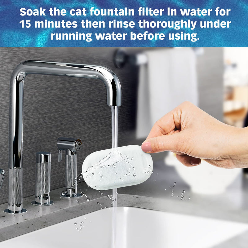 PET STANDARD Replacement Water Filter & 12 Pack Replacement Pre-Filter Sponges Compatible with PETLIBRO® Stainless Steel Pet Water Fountain Model #PLWF003, 67oz/2L, Cat Water Fountain Pack of 12 - BeesActive Australia