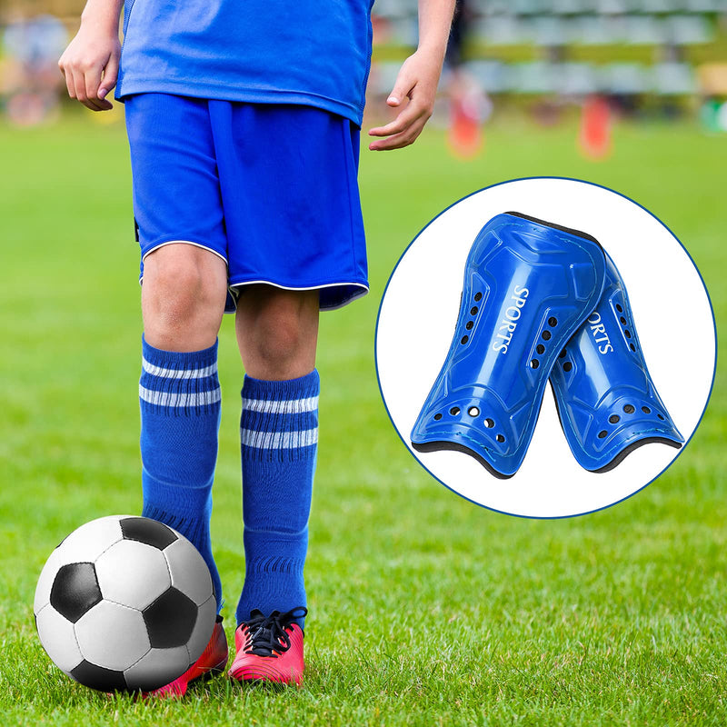 8 Pairs Youth Soccer Shin Guards Kids Protective Soccer Socks Sport Shin Pads Guard Sleeves Calf Protective Soft Colorful Gear for Football Games 3-15 Years Old Girls Boys Toddler Child Teenagers - BeesActive Australia