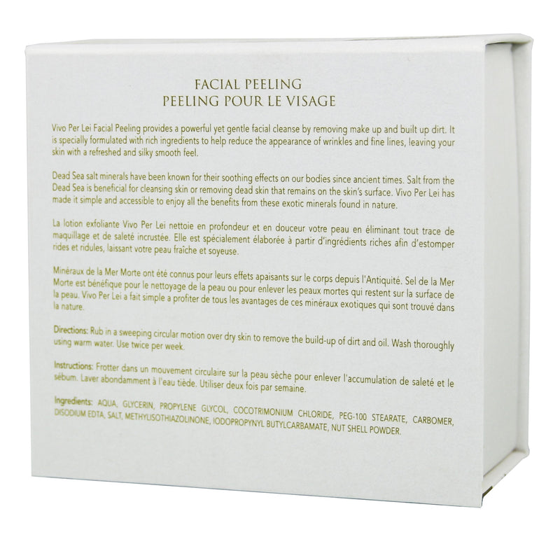 Vivo Per Lei Facial Peeling Gel - Contains Dead Sea Minerals and Nut Shell Powder - Gentle Face Exfoliator Scrub and Blackhead Remover - Peel Your Skin to a Fresher You - 3.4 Fl. Oz. 1.7 Fl Oz (Pack of 1) - BeesActive Australia