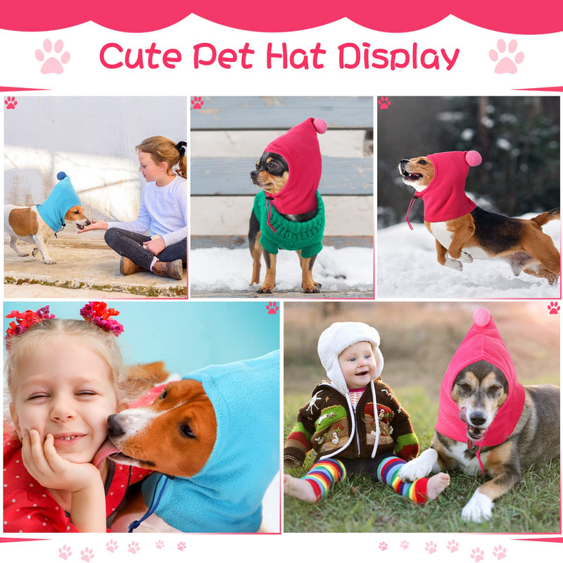 2 Pieces Online Celebrity Dog Winter Hat Adjustable Pet Hats Neck Warmer Fashion Dog Beanie Hats Snood Wolf Cute Plush Dog Pirate Hat for Small Medium Large Pet Holiday Christmas Party Costume - BeesActive Australia