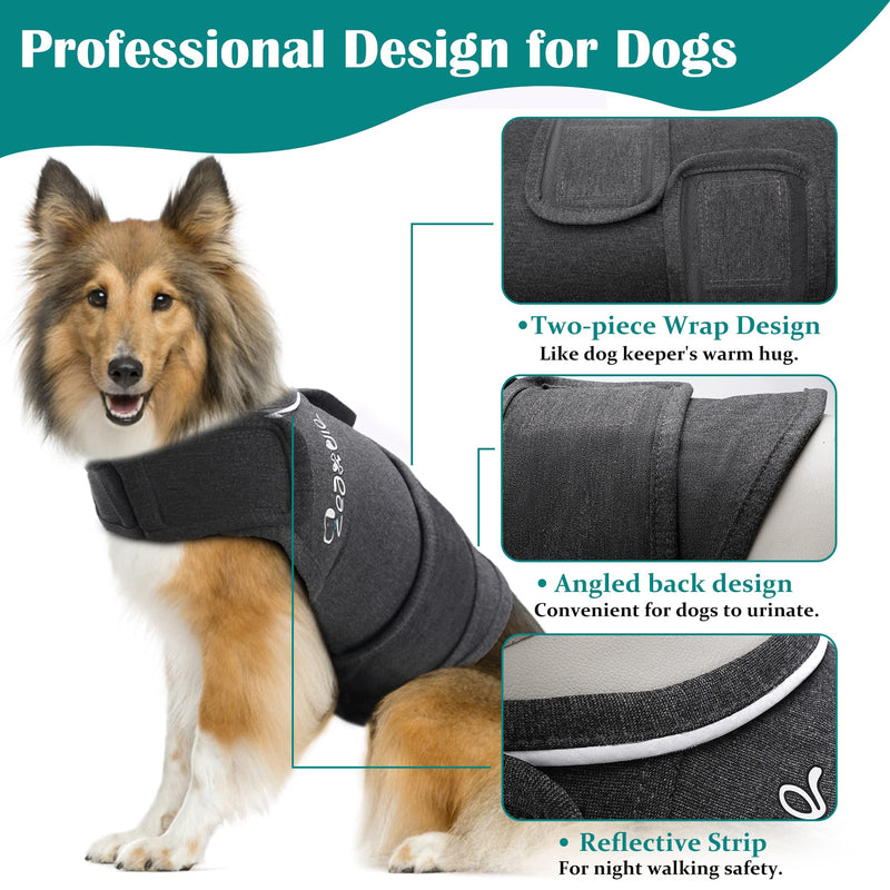 Zeaxuie Baby-Use-Grade Dog Anxiety Vest, Breathable Dog Jacket Wrap for Thunderstorm, Travel, Fireworks, Vet Visits- Calming Coat for Small, Medium & Large Dogs Golden - BeesActive Australia