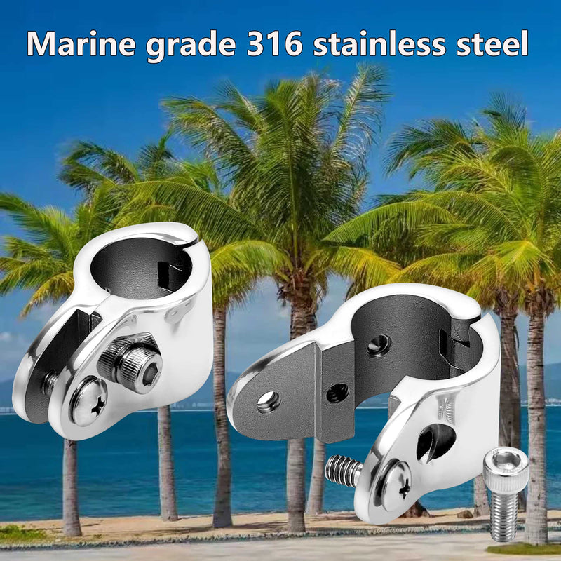 316 Stainless Steel Bimini Top Jaw Slide 7/8 Inch Stainless Bimini Hardware, Heavy Dudy Bimini Top Clamps, Hinged Jaw Slide Marine Bimini Top Hardware Bimini Track Slide Pack of 2 - BeesActive Australia