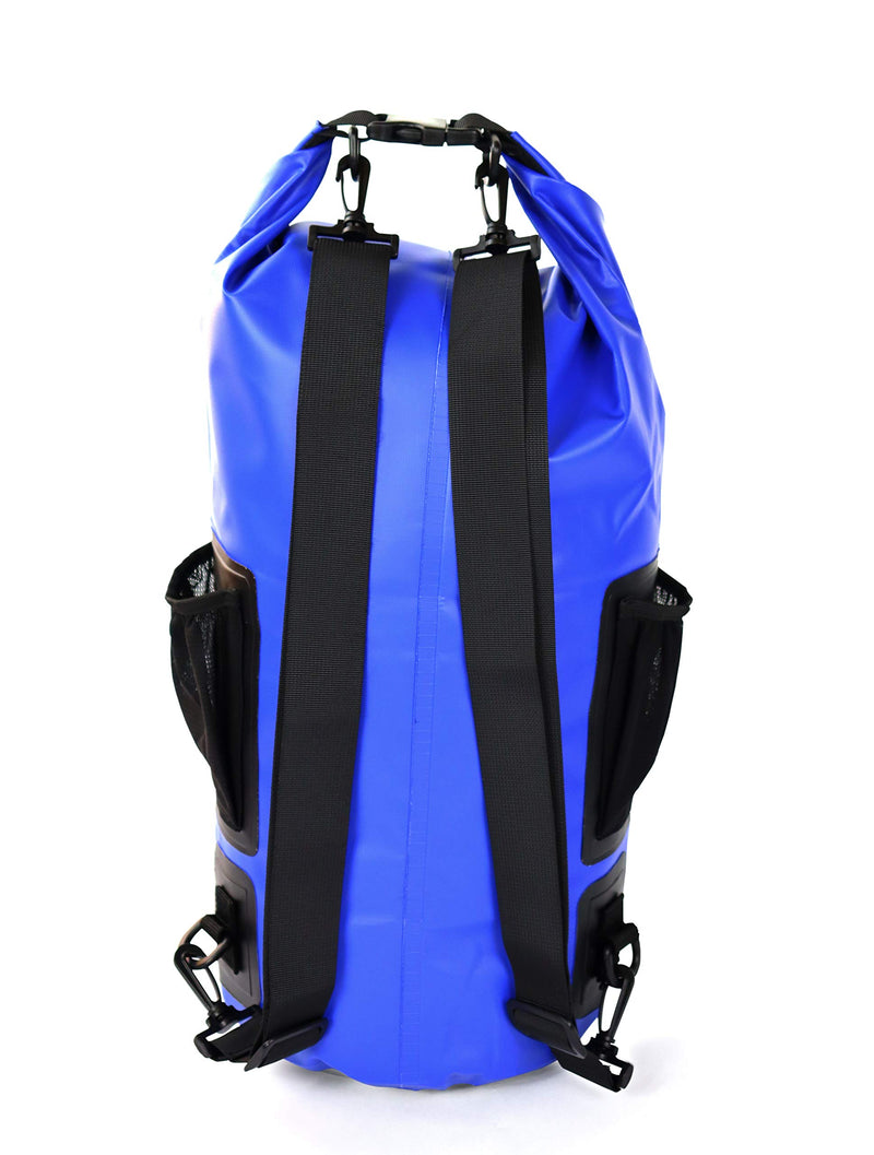 [AUSTRALIA] - BLUEBIRD SKY - Waterproof Dry Bag Backpack – Roll Top Dry Sack with 2 Adjustable Shoulder Straps and Exterior Waterproof Zipper Pocket and 2 Mesh Pouches for Kayaking, Boating, Camping and Hiking Jet Black 