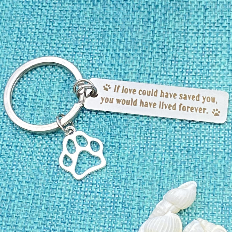 Pet Memorial Gift Keychain for Dogs Cats Loss Remembrance Jewelry Loss of Pet Sympathy Keyring If Love Could Have Saved You, You Would Have Lived Forever In Memory of Dog Keepsake Condolences Gift - BeesActive Australia
